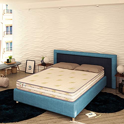 Baldiflex Emporio Matratze, Höhe 20 cm, aus Memory-Schaum und Federn, Doppelbett 180 x 190 cm, 3 cm Memory-Schaum, Aloe-Vera-Bezug mit atmungsaktivem Band, orthopädischer Memory-Schaum von Baldiflex