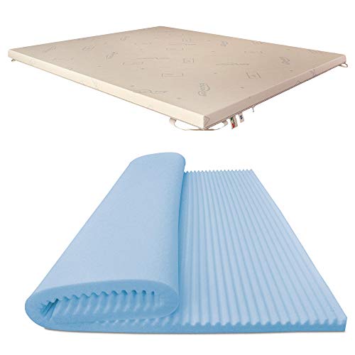 Baldiflex Matratzentopper Matratzenauflage aus Memory-Schaum, Modell: Fresh Wave, abnehmbarer Bezug, atmungsaktiv, ergonomisch, milbendicht, Höhe: 7 cm 180x200 Maxicool von Baldiflex