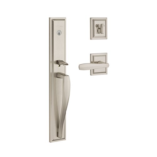 Baldwin Prestige Torrey Pines Low Profile Single Cylinder Full Escutcheon with Torrey Lever Featuring SmartKey in Satin Nickel von Baldwin