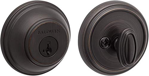 Baldwin Runder Einzylinder-Fronttür-Riegel mit SmartKey-Re-Key-Technologie und Microban-Schutz, in venezianischer Bronze Baldwin Runder Einzylinder-Fronttür-Riegel mit SmartKey-Re-Key-Technologie und Microban-Schutz, in venezianischer Bronze von Baldwin