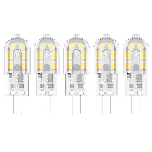 5X G4 LED Leuchtmittel 2W Birnen Warmweiß 3000K Lampen 12 SMD 2835LEDs Energie Sparen 200LM AC/DC12V Nicht dimmbar von Ziefgn