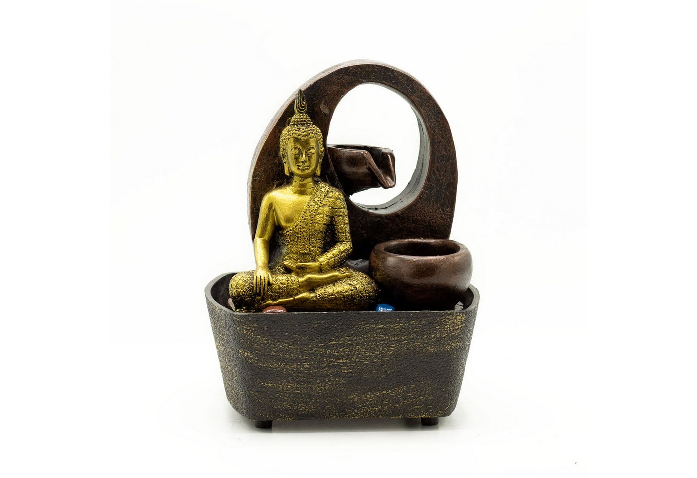 Bali-Homedecor Buddhafigur Tisch-Wasserspiel - 21.5cm - Goldener Buddha & Töpfe Bali-Homedecor Buddhafigur Tisch-Wasserspiel - 21.5cm - Goldener Buddha & Töpfe von Bali-Homedecor