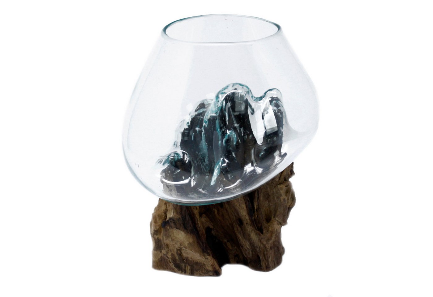 Bali-Homedecor Deko-Glas Geschmolzenes Glas auf Holz - große Schüssel Bali-Homedecor Deko-Glas Geschmolzenes Glas auf Holz - große Schüssel von Bali-Homedecor