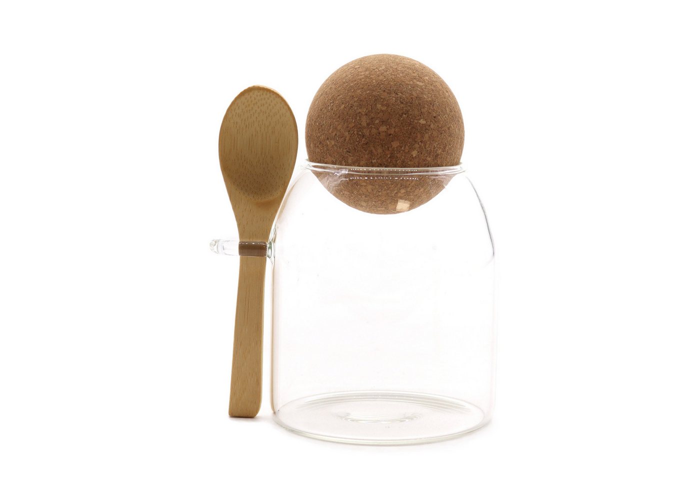 Bali-Homedecor Deko-Glas Glasgefäß mit Korkkugel– klar + Löffel – 10 cm Bali-Homedecor Deko-Glas Glasgefäß mit Korkkugel– klar + Löffel – 10 cm von Bali-Homedecor