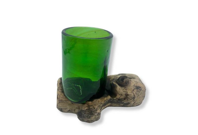 Bali-Homedecor Deko-Glas Recycelte Bierflaschenglas - Whiskyglas auf Holz Bali-Homedecor Deko-Glas Recycelte Bierflaschenglas - Whiskyglas auf Holz von Bali-Homedecor