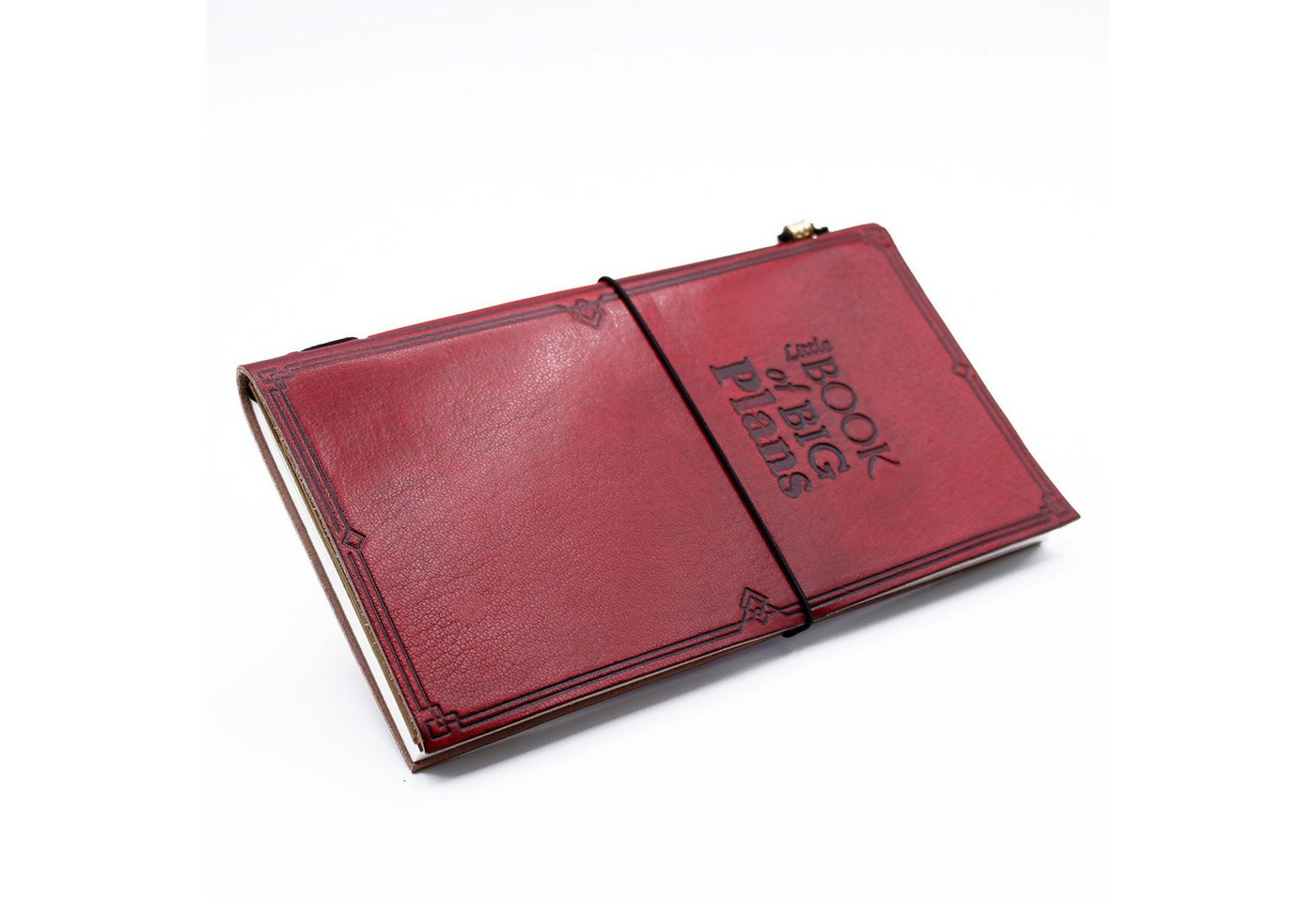 Bali-Homedecor Dekofigur Handgemachtes Ledertagebuch - Kleines Buch der großen Pläne - Rot (8 von Bali-Homedecor