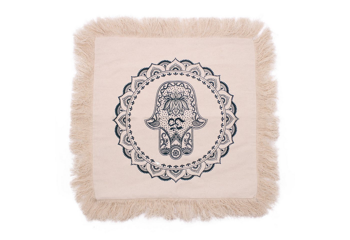 Bali-Homedecor Dekokissen Hamsa-Mandala-Kissen- 45x45cm - Grün von Bali-Homedecor