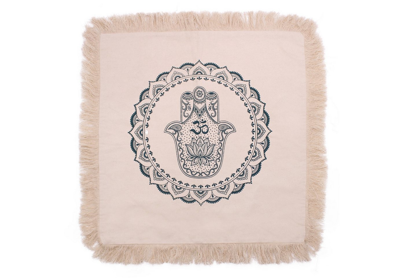 Bali-Homedecor Dekokissen Hamsa-Mandala-Kissen- 60x60cm - Grün von Bali-Homedecor