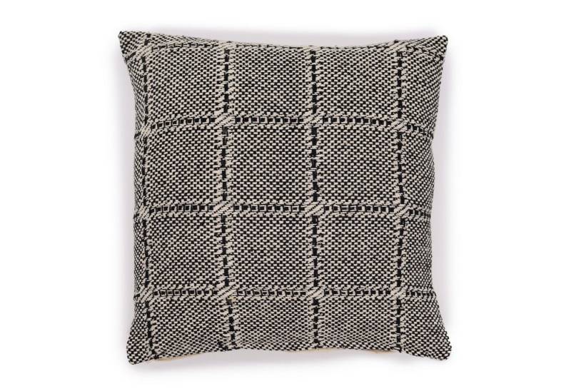 Bali-Homedecor Dekokissen Klassischer Kissenbezug - Quadrate- Grau- 40x40cm von Bali-Homedecor
