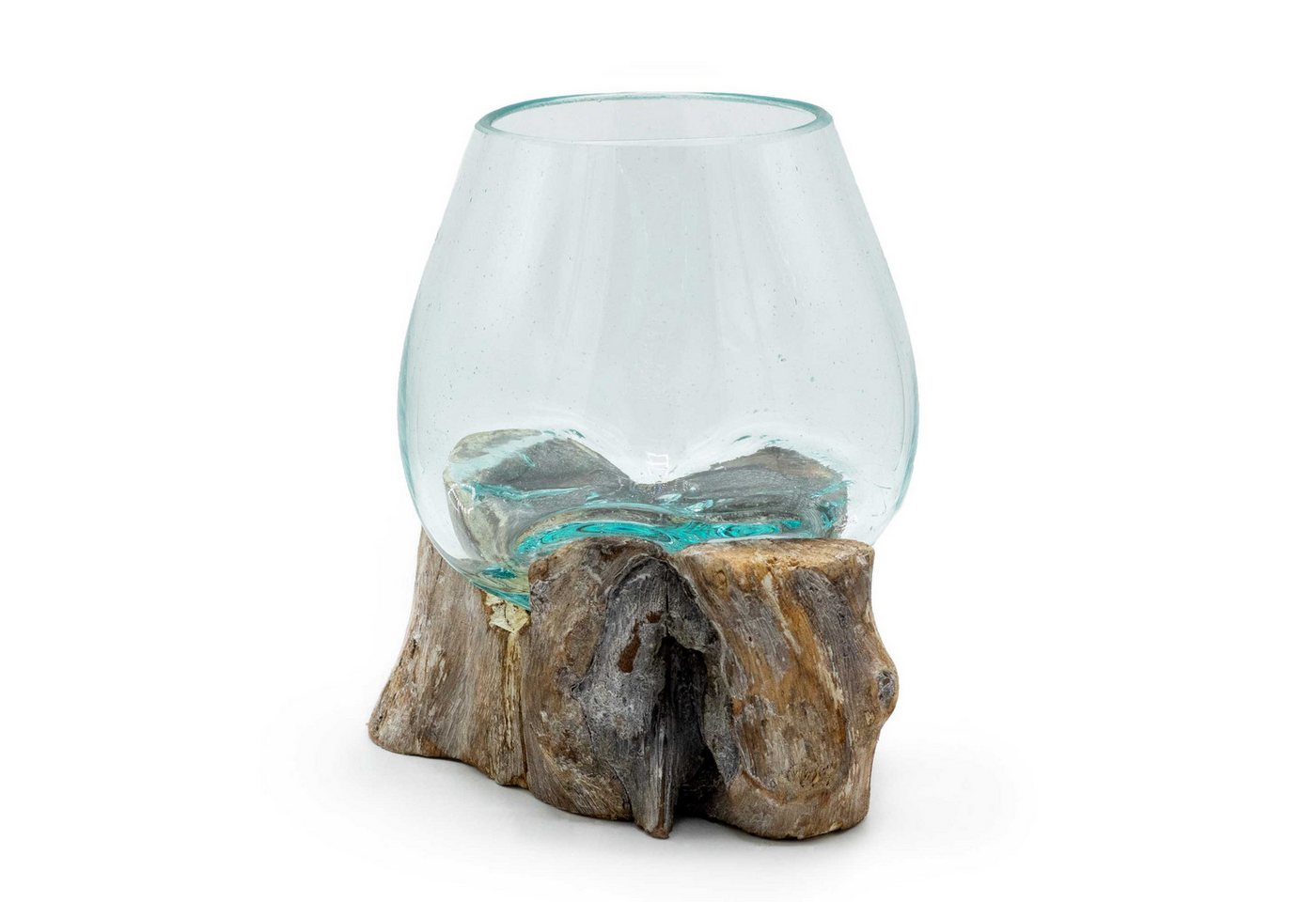 Bali-Homedecor Dekoschale Geschmolzenes Glas auf Weiß Gewaschenem Holz - Mittlere Schale Bali-Homedecor Dekoschale Geschmolzenes Glas auf Weiß Gewaschenem Holz - Mittlere Schale von Bali-Homedecor