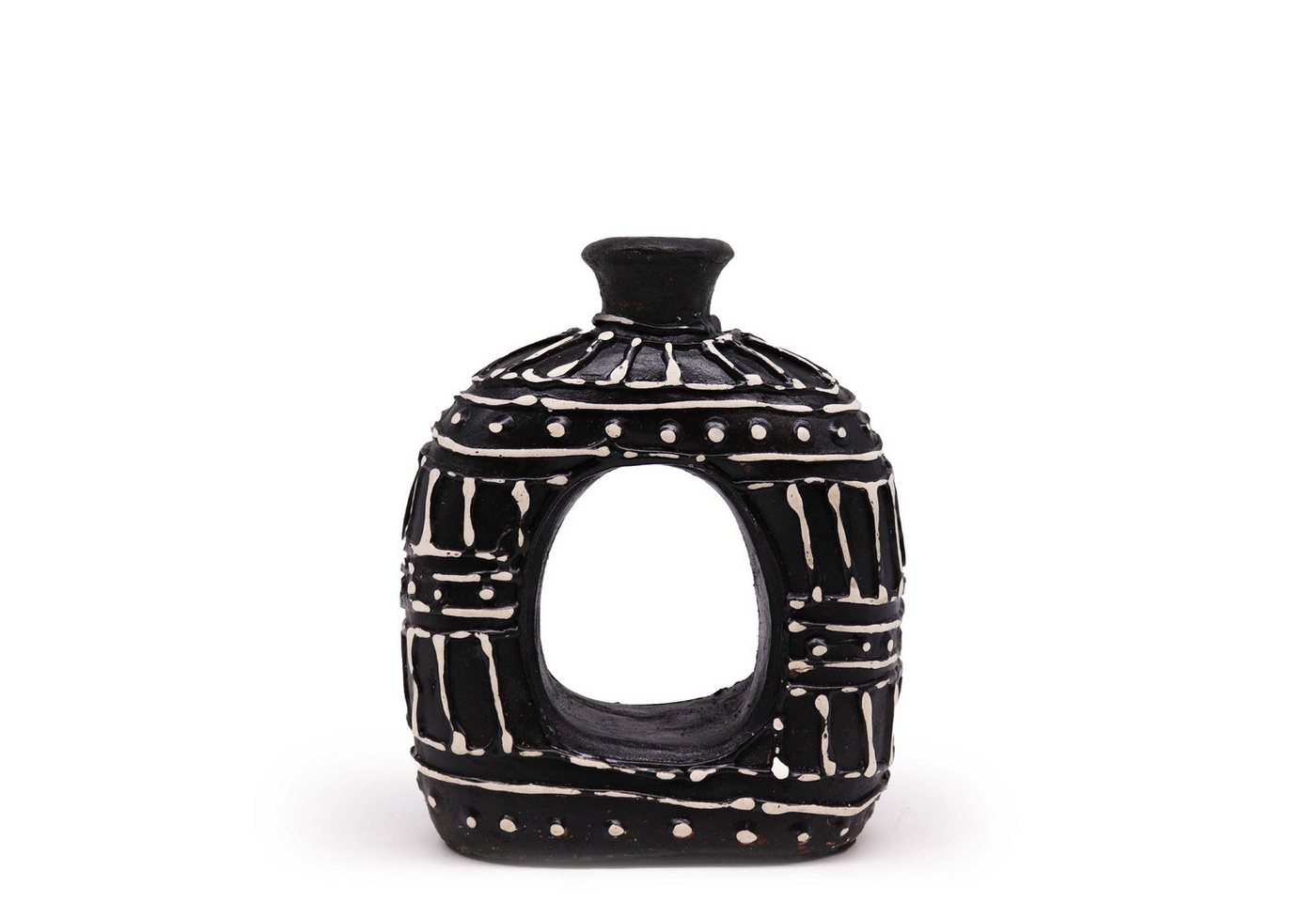 Bali-Homedecor Dekovase Ovale Vase in Donutform – Schokolade 18 cm von Bali-Homedecor