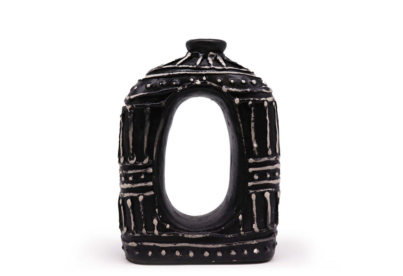 Bali-Homedecor Dekovase Ovale Vase in Donutform – Schokolade 23 cm von Bali-Homedecor
