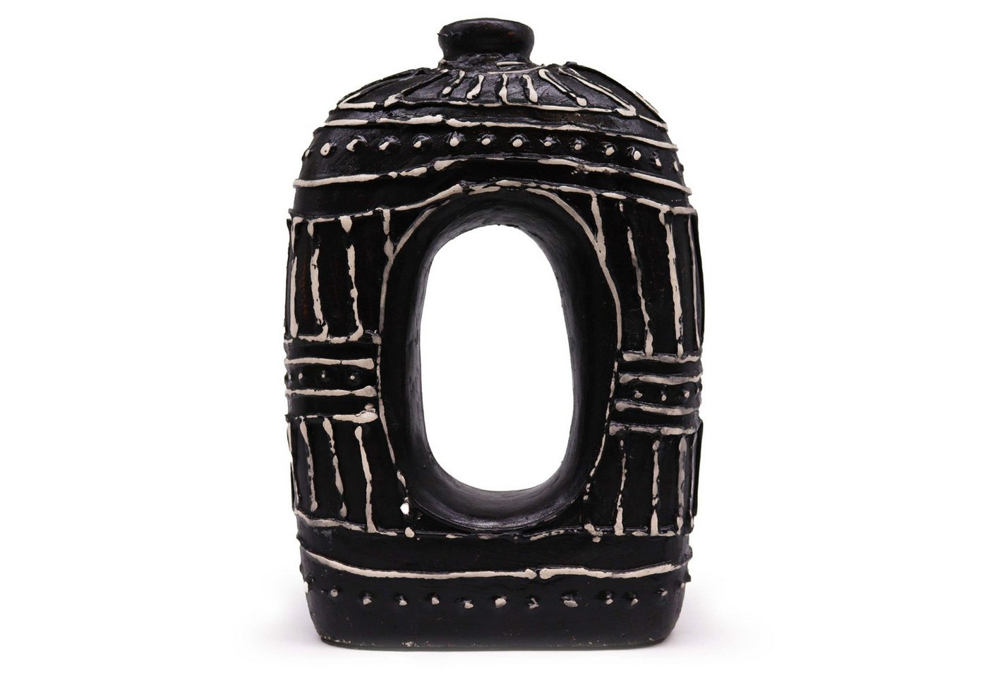 Bali-Homedecor Dekovase Ovale Vase in Donutform – Schokolade 30 cm von Bali-Homedecor