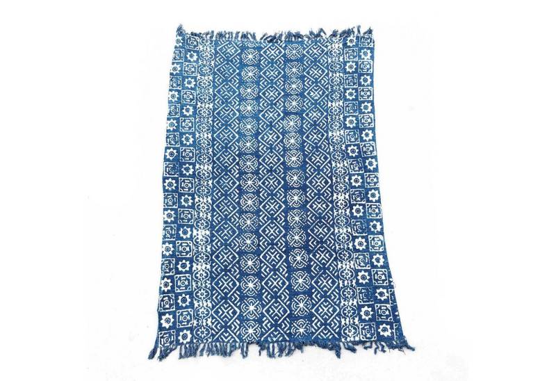 Bali-Homedecor Hängedekoration Handgefertigter Indigo-Überwurf - 170x120cm - Desi-Streifen von Bali-Homedecor