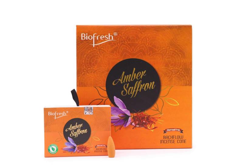 Bali-Homedecor Räucherschale Biofresh Rückfluss-Räucherkegel (40 cones) - Bernstein Safran von Bali-Homedecor