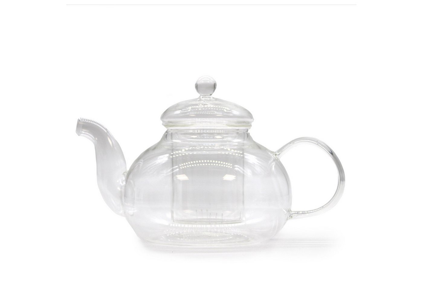 Bali-Homedecor Teekanne Teekanne aus Glas mit Sieb - Rund Perle - 800ml von Bali-Homedecor
