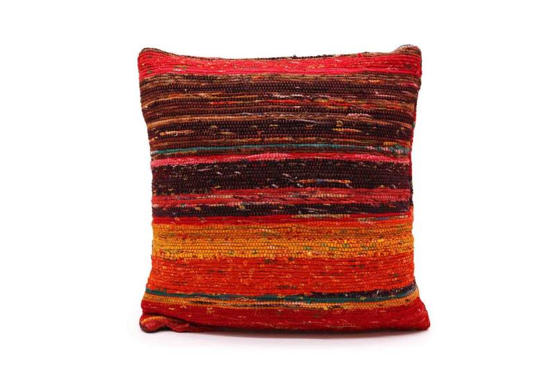 Bali-Homedecor Teppich Flickenteppich-Kissenbezüge - 40x40cm - Kräftige Rottöne von Bali-Homedecor