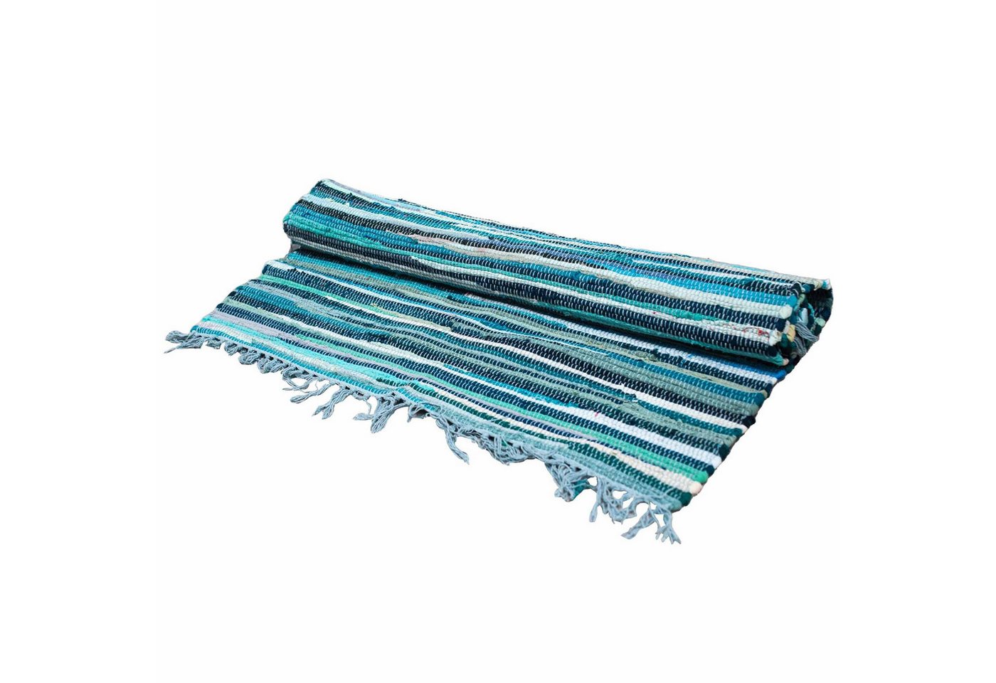 Bali-Homedecor Teppich Kleiner Flickenteppich - 50x90cm - Premiumqualität - Aqua Blues von Bali-Homedecor