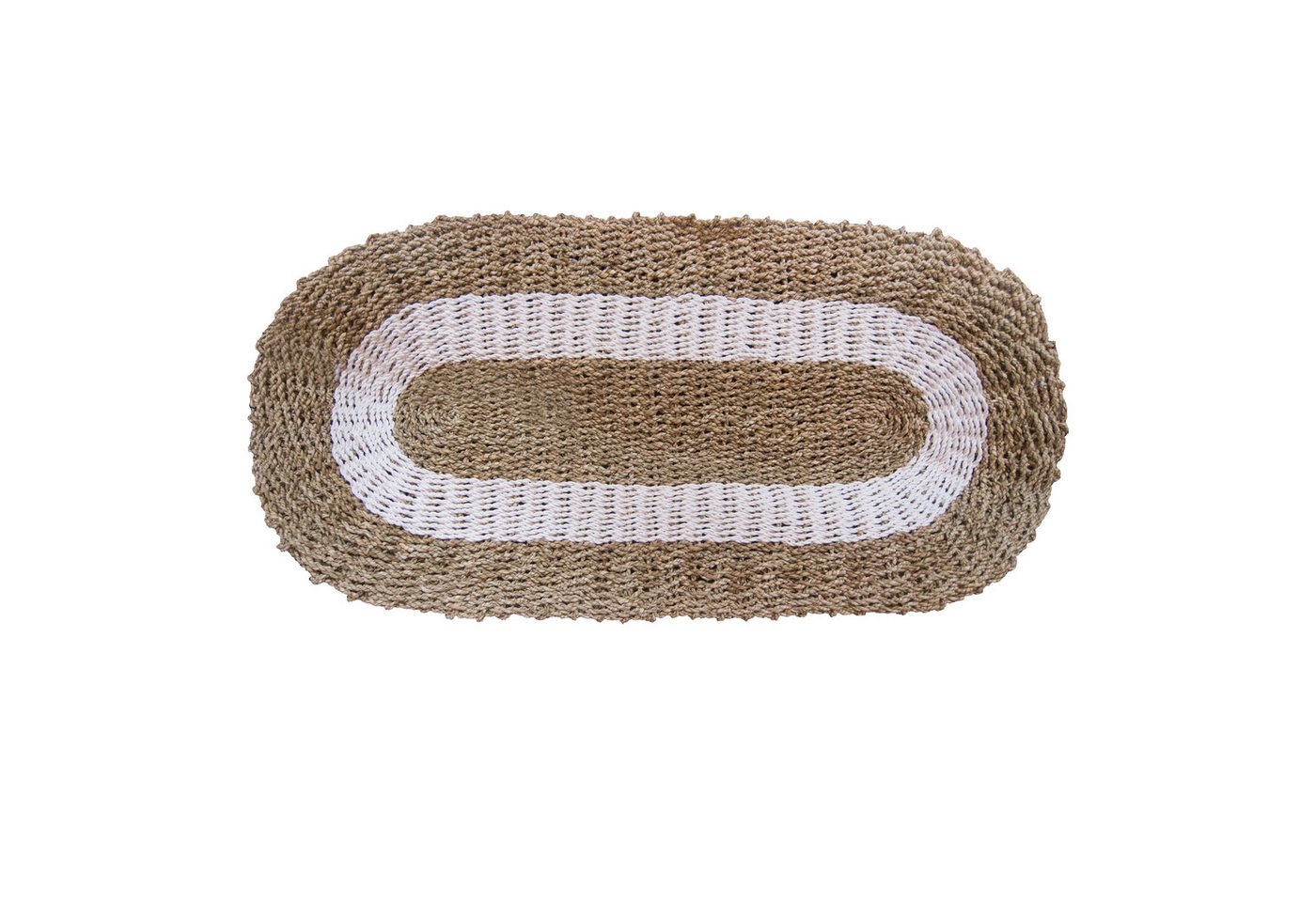 Bali-Homedecor Teppich Ovales Seegras Weiß & Hellbraun - Klassisch - 60x120cm von Bali-Homedecor