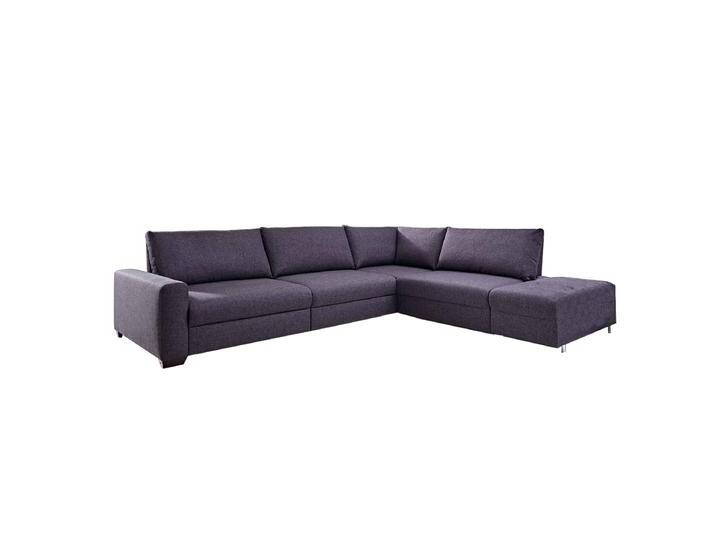 Bali Ecksofa Elements in lilafarbigem Stoff mit verstellbarem Rücken auf antik dunklem Holzfuß unter der linken Armlehne und Anbauhocker rechts Bali Ecksofa Elements in lilafarbigem Stoff mit verstellbarem Rücken auf antik dunklem Holzfuß unter der linken Armlehne und Anbauhocker rechts von Bali