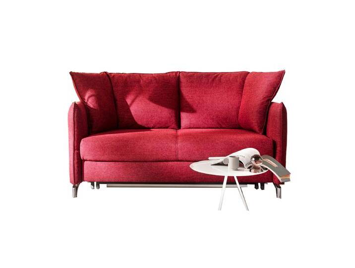 Bali Schlafsofa Liv mit Bettkasten ca. 120 cm x 200 cm Liegefläche und abklappbaren Armlehnen in Rot kaufen von Bali