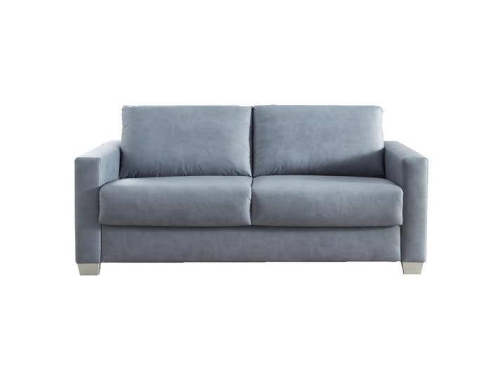 Bali Schlafsofa Neapel blau mit Armlehne 3 und Liegefläche von ca. 140 cm x 200 cm im Stoffbezug inklusive Ergoflex-Lattenrost und Gelformmatratze von Bali