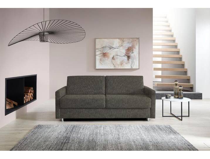 Schlafsofa BALI JUNARA, Dauerschläfer mit zweigeteiltem Lattenrost , grau (grau, beige), B:225cm H:18cm T:101cm, 100% PES, Sofas, 160er u. 180er Breite, 2 Matratzenvarianten von Bali