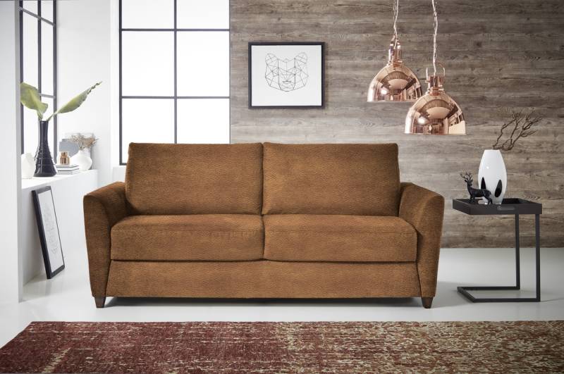Schlafsofa BERGAMO ca. 140x200cm in Stoff braun von Bali