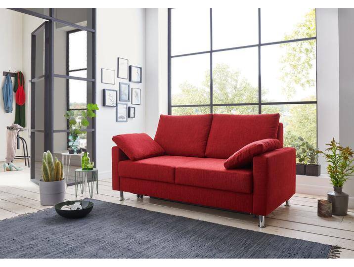 Schlafsofa FLEXA ca. 120x200cm in Stoff rot von Bali