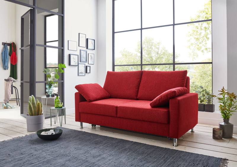 Schlafsofa FLEXA ca. 120x200cm in Stoff rot von Bali