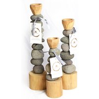 Kerzenhalter, Graue Steine, Höhe Ca. 32cm von BaliDreamsSelection