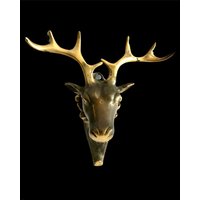 Bronze Hirsch Aufhänger, Tierstil, Ruheraum Dekoration, Geschenk, Jahrestag Einzigartiger Weihnachtsgeschenk von BaliShantiArtShop
