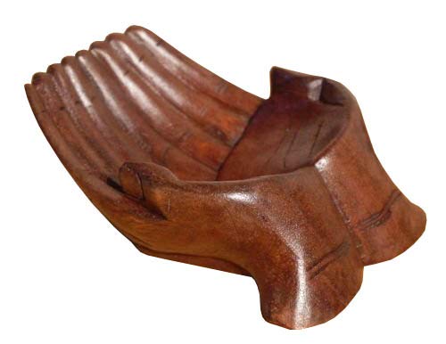 Wogeka Handschale Paar Abstrakt Holz Schale Skulptur Dekoration von Wogeka