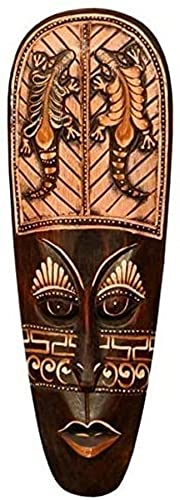 Wogeka Schöne 50 cm Holz Wandmaske Gekko Gecko Tier Afrika Maske 61 von Wogeka