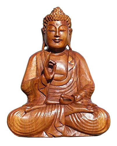 Wogeka - Super schöner 30 cm Buddha Meditation - Handarbeit aus Holz geschnitzt als besondere Geschenk-Idee für Asien-Fans zu Geburtstag, Weihnachten zur Deko Budda Feng Shui BM30 von Wogeka