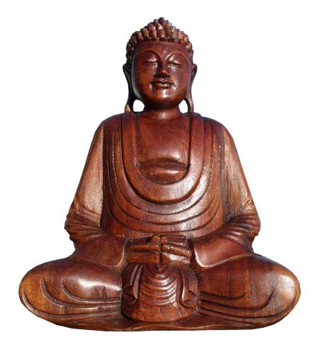 Wogeka - Super schöner 30 cm Buddha Meditation - Handarbeit aus Holz geschnitzt als besondere Geschenk-Idee für Asia Fans zu Geburtstag, Weihnachten zur Deko Budda Feng Shui BMHU30 von Wogeka