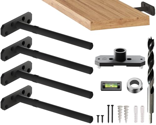 Schwebende Regalhalterung mit Vorrichtung, 12 mm, Schwarz Balin Designs Schwebende Regalhalterung mit Vorrichtung, 12 mm, Schwarz Balin Designs von Balin Designs