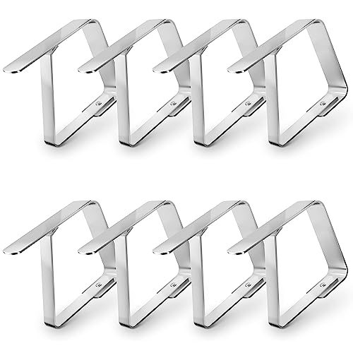 Balinco Tischdeckenklammern 8er Set aus Edelstahl, Hochwertig, Robust, Rostfrei – Tischdeckenhalter, Tischklemmen, Tischklammern, Tischtuch Clips von Balinco