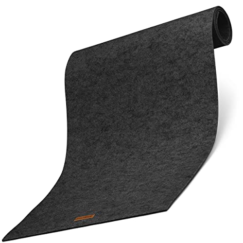 Balinco Tischläufer aus Filz abwaschbar, Läufer anpassbar 44 x 150 cm, hochwertige Verarbeitung, Modern, Pflegeleicht, Hitzebeständig (Filz Anthrazit) von Balinco