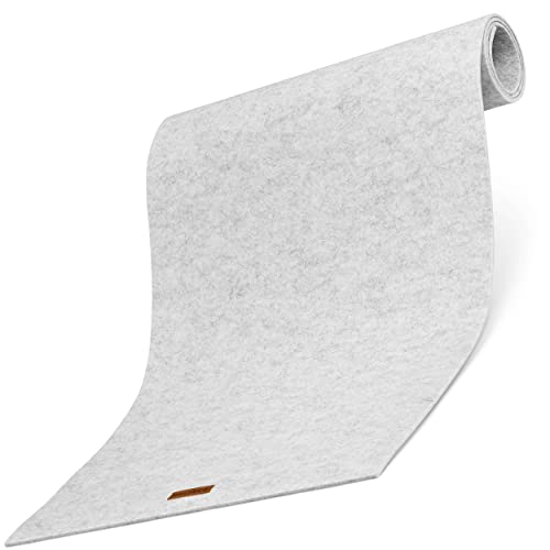 Balinco Tischläufer aus Filz abwaschbar, Läufer anpassbar 44 x 150 cm, hochwertige Verarbeitung, Modern, Pflegeleicht, Hitzebeständig (Filz Hellgrau) von Balinco