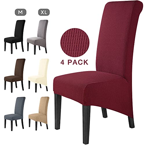 Stuhlhussen 4 Stück Elegante Stuhlbezüge Stretch Stuhlbezug Elastische Spandex XL Stuhlhussen Universal Stretchhusse Abnehmbare Waschbar Stuhlbezug für Hotel ,große Esszimmerstühle(4 Stück,Rotwein)-XL Stuhlhussen 4 Stück Elegante Stuhlbezüge Stretch Stuhlbezug Elastische Spandex XL Stuhlhussen Universal Stretchhusse Abnehmbare Waschbar Stuhlbezug für Hotel ,große Esszimmerstühle(4 Stück,Rotwein)-XL von BalladHome