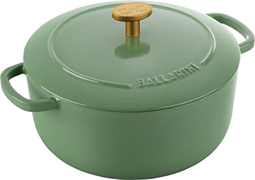 BALLARINI Bellamonte Auflaufform Bräter Dutch Oven Emailliertes Gusseisen Rund 20 cm 2,5 L Grün von BALLARINI