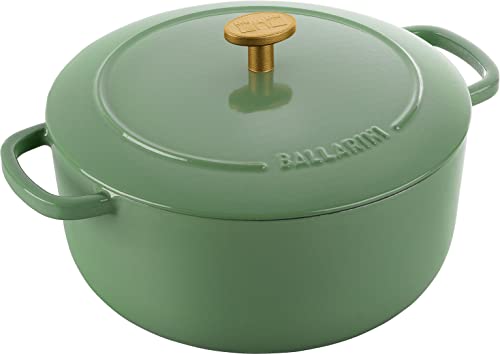 BALLARINI Bellamonte Auflaufform Bräter Dutch Oven Emailliertes Gusseisen Rund 22 cm 3 L Grün von BALLARINI