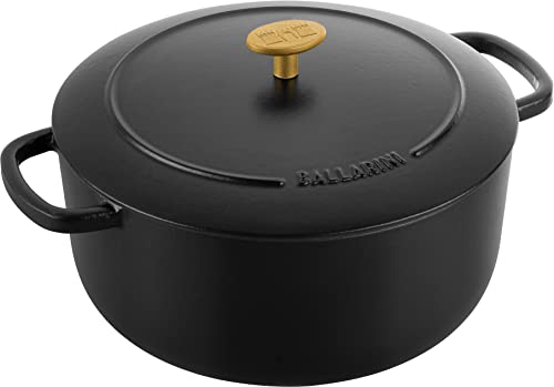 BALLARINI Bellamonte Auflaufform Bräter Dutch Oven Emailliertes Gusseisen Rund 26 cm 5,5 L Schwarz von BALLARINI