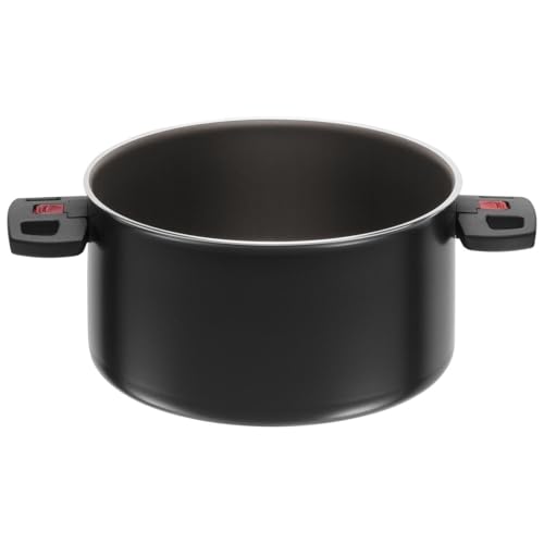 BALLARINI Click + Cook Kochtopf, Antihaftbeschichtet, 24 cm, Mit klappbaren Kunststoff-Griffen, Schwarz von BALLARINI