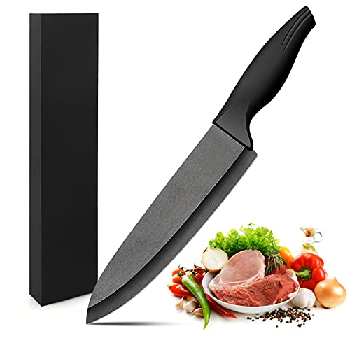 Ballery Keramikmesser, Professionelle Kochmesser 7 Zoll Schälmesser Küchenmesser Chefmesser mit Ergonomischer Griff und Scharfer Klinge für Fleisch, Brot, Obst & Gemüse - Schwarz von Ballery