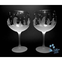 Pinguin Silhouette Ballon Gin Glas - Gravierter von BalloonYourRoom
