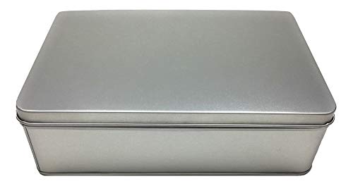 Balna 1 Stück Vorratsdose Gebäckdose Keksdose rechteckig Metallbox Metalldose klein mit Deckel aus Weissblech, Metall Geschenkdose 19,7 cm x 12,8 cm x 6,0 cm von Balna