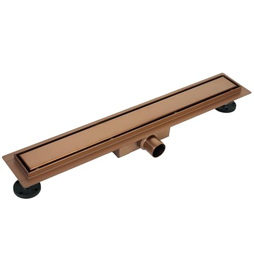 BALNEO Duplex Next Duschrinne Komplettset 100 cm - Duschabfluss 2in1 Paneel Bodenablauf Dusche - Entwässerungsrinne Duschablauf Flach Haarsieb Abflusssieb Dusche Geruchsverschluss - Kupfer von Balneo