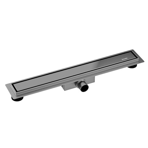 BALNEO Duplex Next Duschrinne Komplettset 100 cm - Duschabfluss 2in1 Paneel Bodenablauf Dusche - Entwässerungsrinne Duschablauf Flach Haarsieb Abflusssieb Geruchsverschluss - Verspiegeltes Gun Metal von Balneo